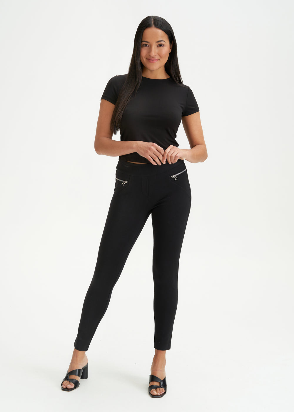 Pantalon Cropped Noir Margaret M. Canada - Taille 8 - Devant Plat - Neuf Avec étiquettes