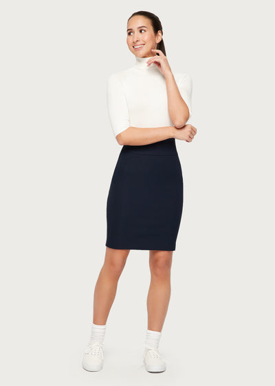 Navy textured pencil clearance skirt